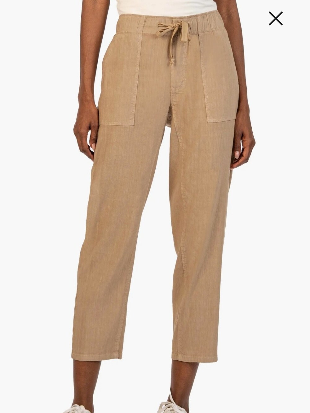 Kut from the Kloth Tan Cropped Drawstring Utility Pants